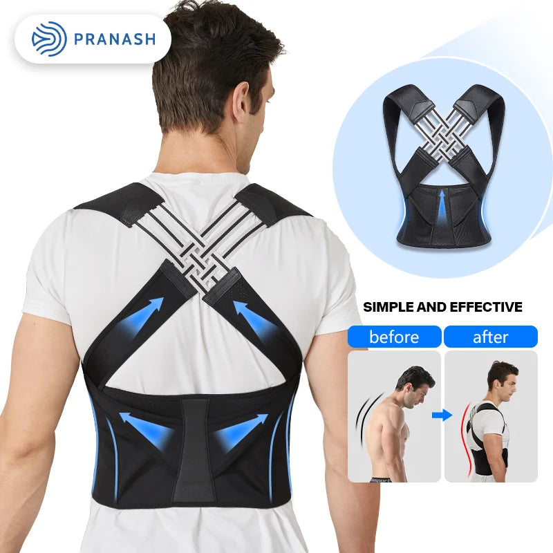 Adjustable Back Posture Corrector Belt for Men and Women - Alleviate Slouching and Discomfort