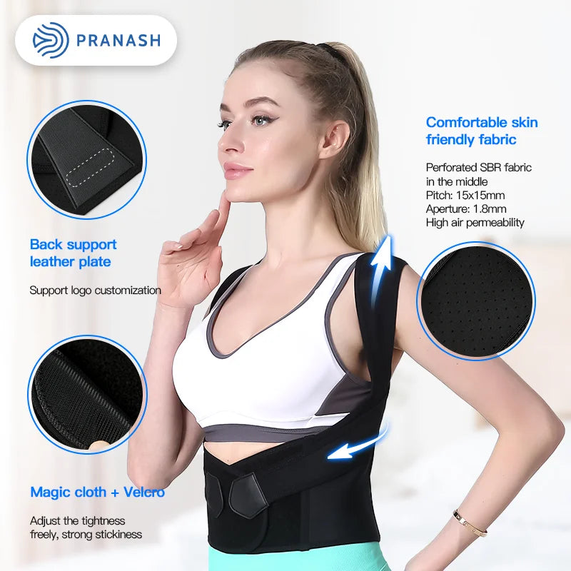 Adjustable Back Posture Corrector Belt for Men and Women - Alleviate Slouching and Discomfort
